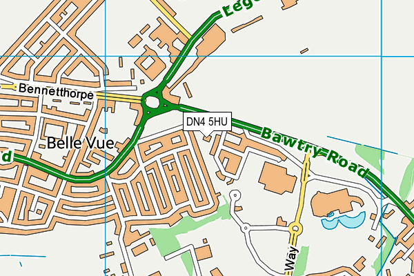 Doncaster Town Moor Golf Club map (DN4 5HU) - OS VectorMap District (Ordnance Survey)