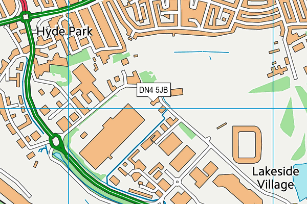 DN4 5JB map - OS VectorMap District (Ordnance Survey)