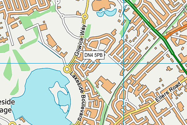 DN4 5PB map - OS VectorMap District (Ordnance Survey)
