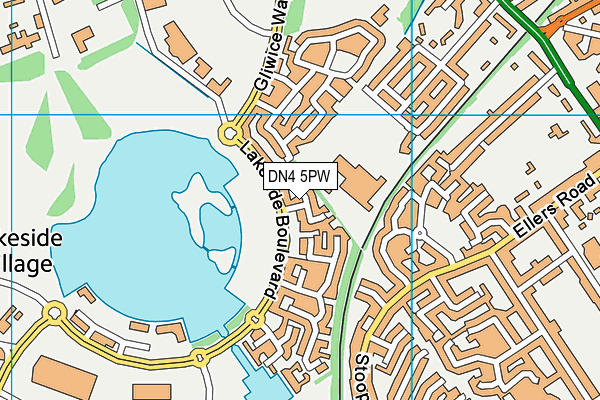 DN4 5PW map - OS VectorMap District (Ordnance Survey)