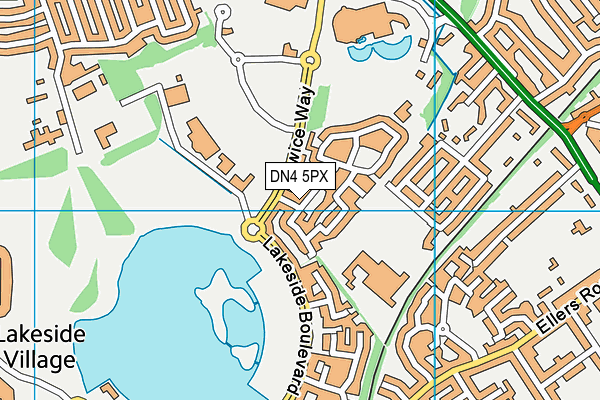 DN4 5PX map - OS VectorMap District (Ordnance Survey)