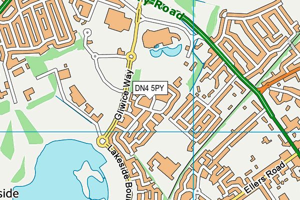 DN4 5PY map - OS VectorMap District (Ordnance Survey)