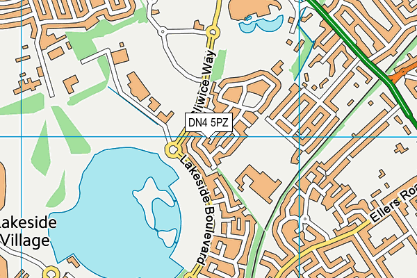 DN4 5PZ map - OS VectorMap District (Ordnance Survey)