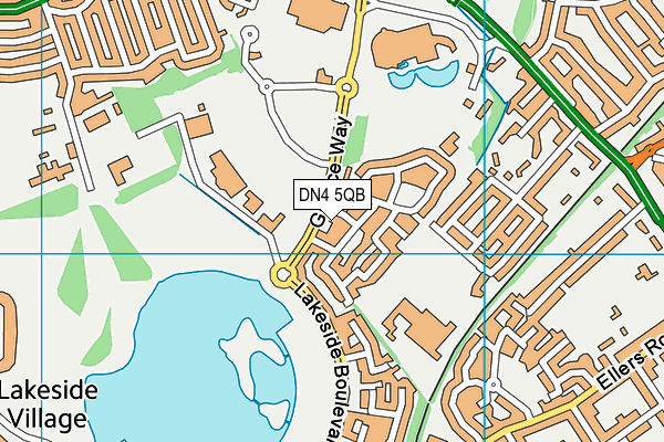 DN4 5QB map - OS VectorMap District (Ordnance Survey)