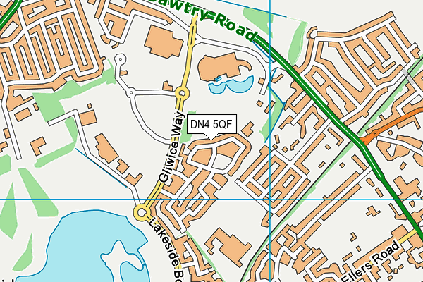 DN4 5QF map - OS VectorMap District (Ordnance Survey)