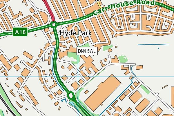 DN4 5WL map - OS VectorMap District (Ordnance Survey)