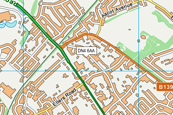 DN4 6AA map - OS VectorMap District (Ordnance Survey)
