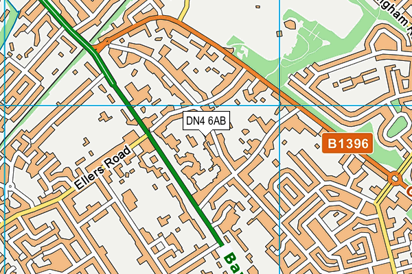 DN4 6AB map - OS VectorMap District (Ordnance Survey)