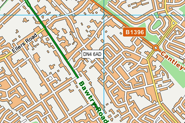 DN4 6AD map - OS VectorMap District (Ordnance Survey)
