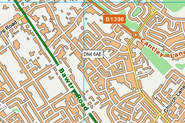 DN4 6AE map - OS VectorMap District (Ordnance Survey)