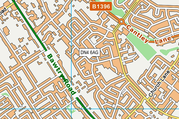 DN4 6AG map - OS VectorMap District (Ordnance Survey)