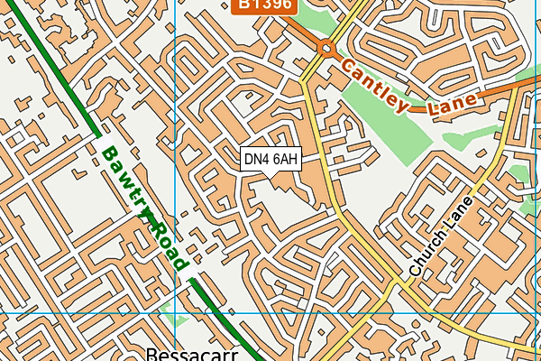 DN4 6AH map - OS VectorMap District (Ordnance Survey)