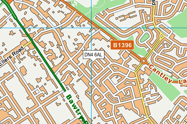 DN4 6AL map - OS VectorMap District (Ordnance Survey)