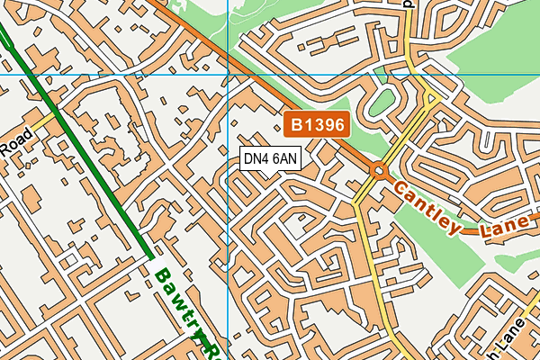DN4 6AN map - OS VectorMap District (Ordnance Survey)
