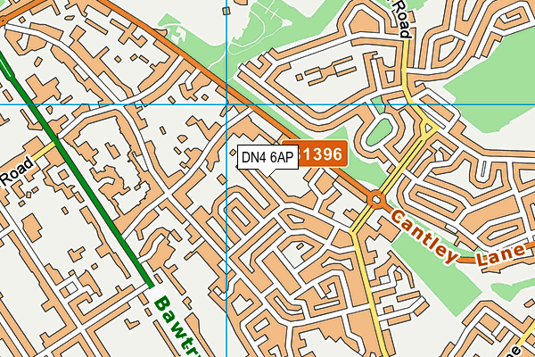 DN4 6AP map - OS VectorMap District (Ordnance Survey)