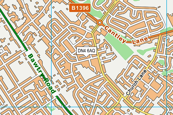 DN4 6AQ map - OS VectorMap District (Ordnance Survey)