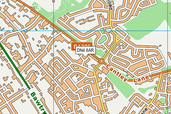 DN4 6AR map - OS VectorMap District (Ordnance Survey)