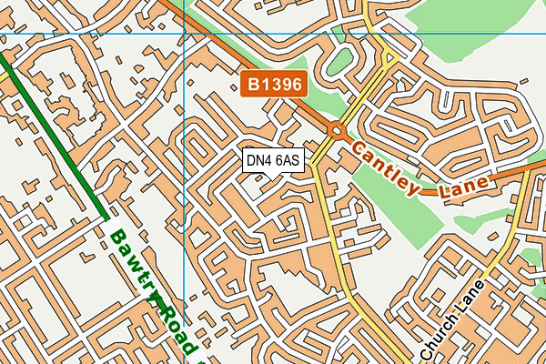 DN4 6AS map - OS VectorMap District (Ordnance Survey)