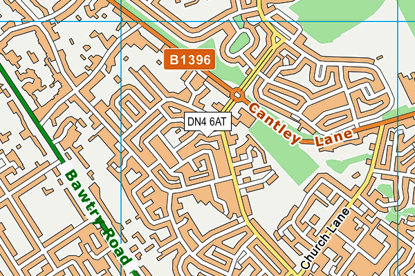 DN4 6AT map - OS VectorMap District (Ordnance Survey)