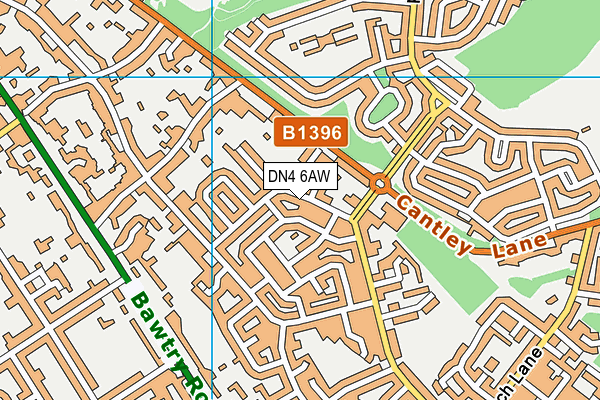 DN4 6AW map - OS VectorMap District (Ordnance Survey)