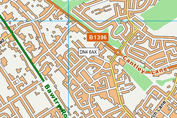 DN4 6AX map - OS VectorMap District (Ordnance Survey)