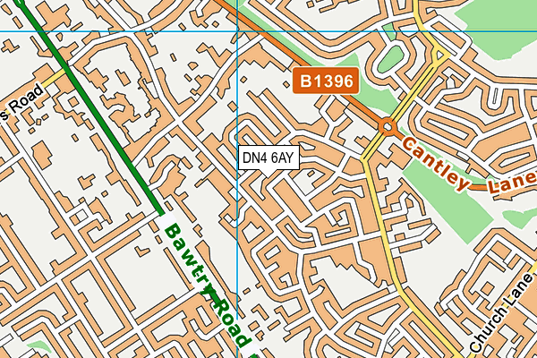 DN4 6AY map - OS VectorMap District (Ordnance Survey)