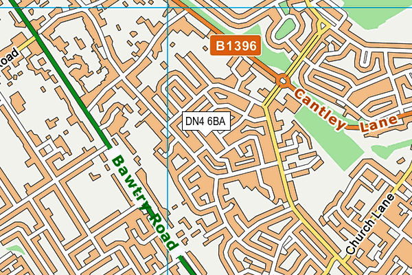 DN4 6BA map - OS VectorMap District (Ordnance Survey)