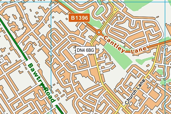 DN4 6BG map - OS VectorMap District (Ordnance Survey)