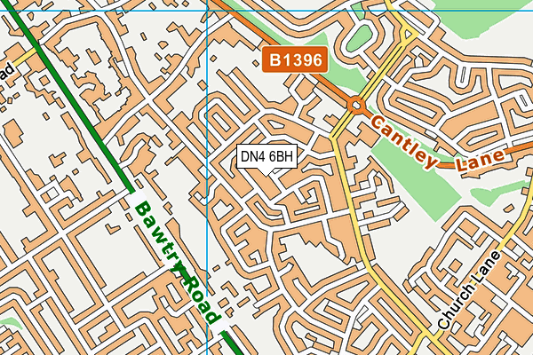 DN4 6BH map - OS VectorMap District (Ordnance Survey)