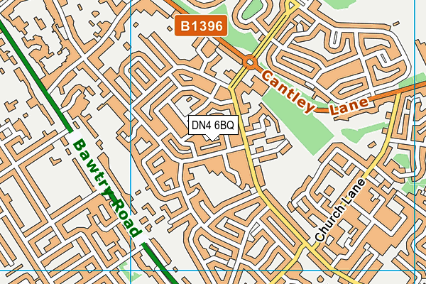 DN4 6BQ map - OS VectorMap District (Ordnance Survey)
