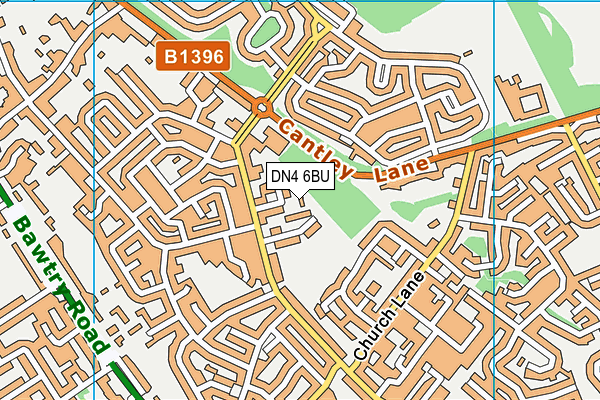 DN4 6BU map - OS VectorMap District (Ordnance Survey)
