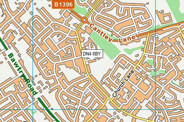DN4 6BY map - OS VectorMap District (Ordnance Survey)