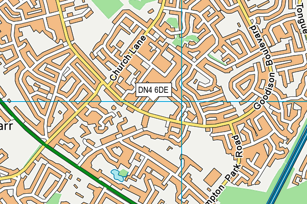 DN4 6DE map - OS VectorMap District (Ordnance Survey)
