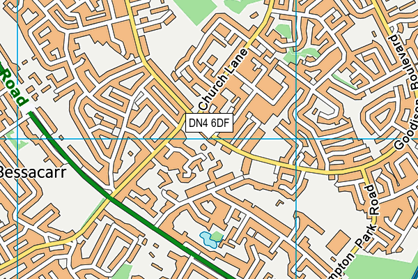DN4 6DF map - OS VectorMap District (Ordnance Survey)