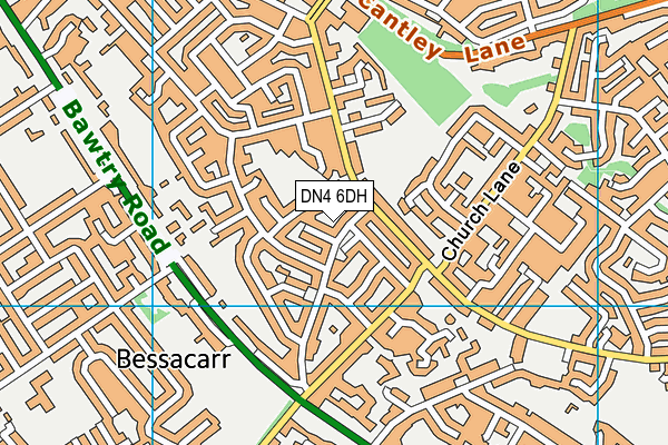 DN4 6DH map - OS VectorMap District (Ordnance Survey)
