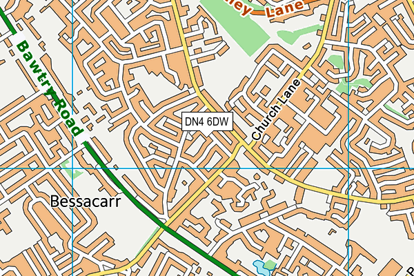 DN4 6DW map - OS VectorMap District (Ordnance Survey)