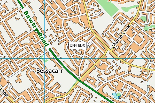 DN4 6DX map - OS VectorMap District (Ordnance Survey)