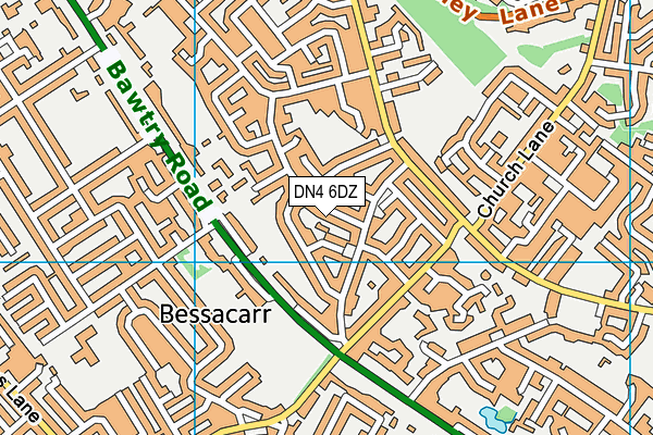 DN4 6DZ map - OS VectorMap District (Ordnance Survey)
