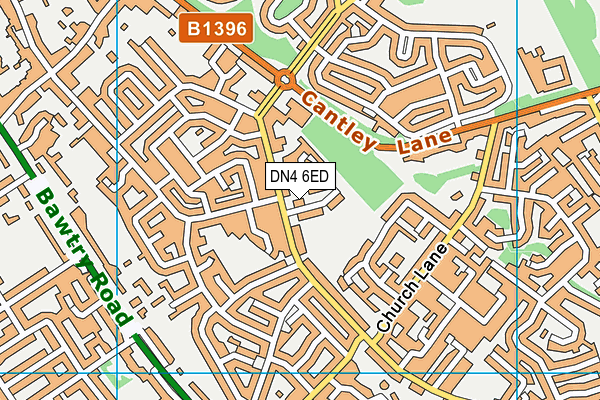 DN4 6ED map - OS VectorMap District (Ordnance Survey)