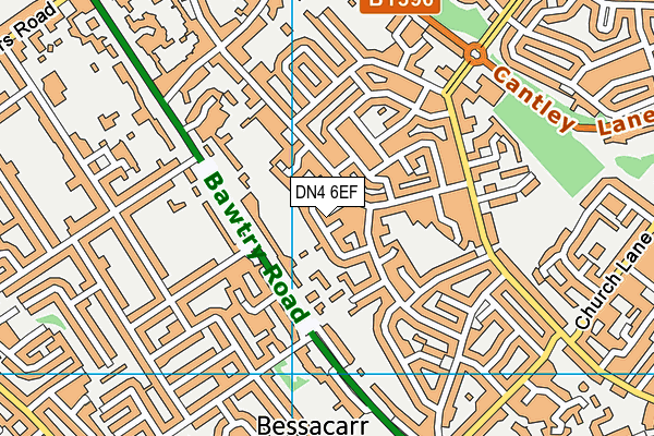 DN4 6EF map - OS VectorMap District (Ordnance Survey)