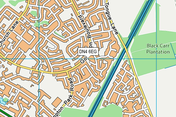 DN4 6EG map - OS VectorMap District (Ordnance Survey)