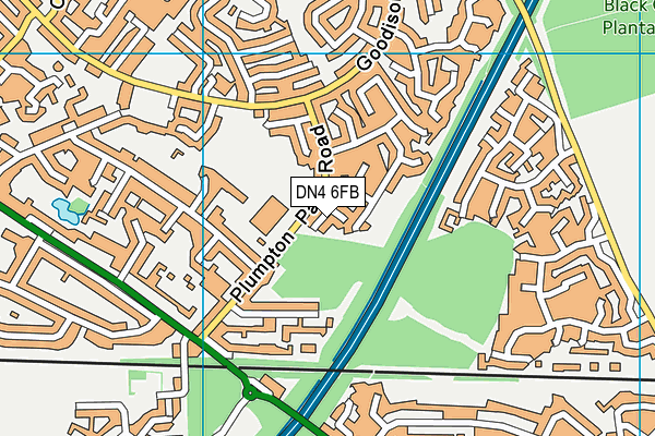 DN4 6FB map - OS VectorMap District (Ordnance Survey)