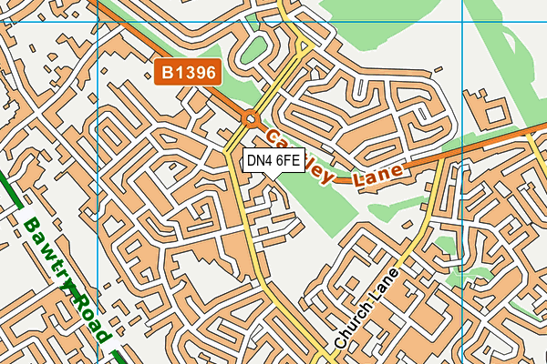 DN4 6FE map - OS VectorMap District (Ordnance Survey)