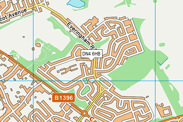 DN4 6HB map - OS VectorMap District (Ordnance Survey)
