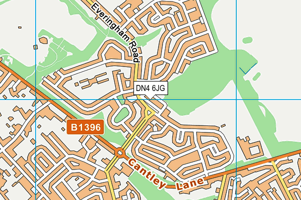 DN4 6JG map - OS VectorMap District (Ordnance Survey)