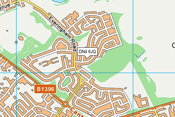 DN4 6JQ map - OS VectorMap District (Ordnance Survey)