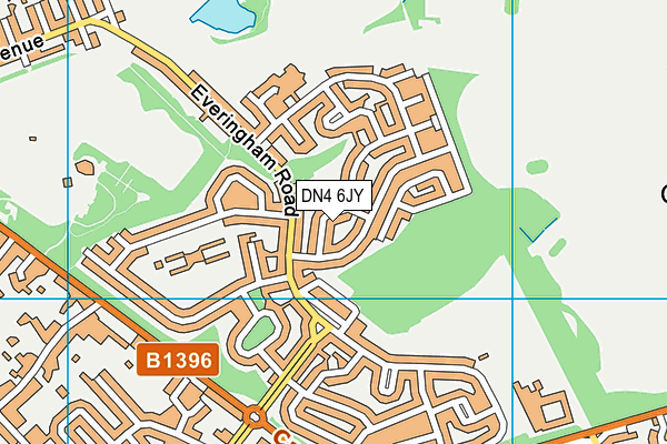 DN4 6JY map - OS VectorMap District (Ordnance Survey)