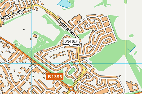 DN4 6LF map - OS VectorMap District (Ordnance Survey)