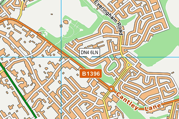 DN4 6LN map - OS VectorMap District (Ordnance Survey)