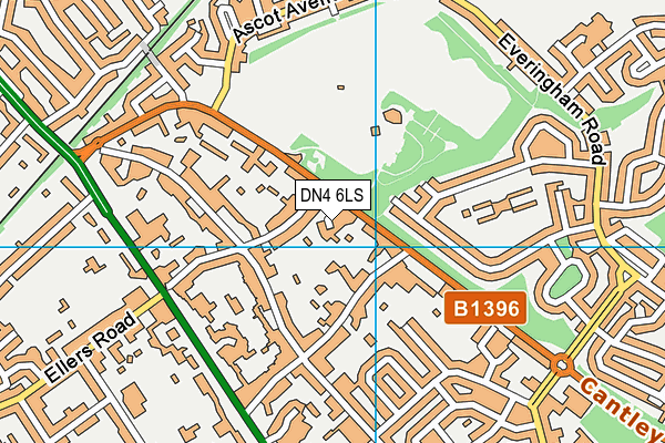 DN4 6LS map - OS VectorMap District (Ordnance Survey)
